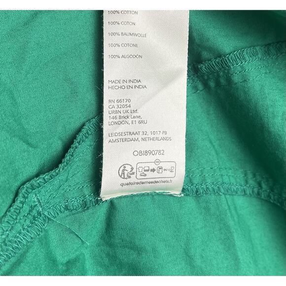 Anthropologie Maeve The Bennet Button Down Shirt Green Magnetic Buttons Sz Small - Picture 11 of 11